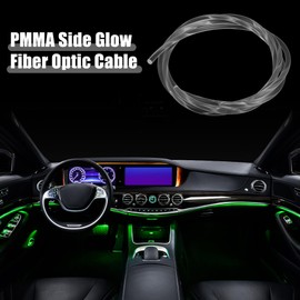 X AUTOHAUX 2.5m 8.20ft 10mm 0.39" Transparent Universal PMMA Optic Fiber Side Glow Cable Fiber Optic Cable for Car - Pack of 1