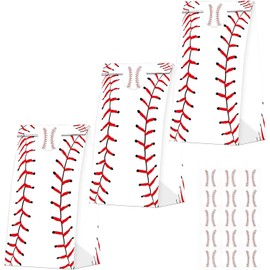 30 PCS Party Favor Candy Bags for Baseball Birthday Party Supplies, Party Gift Goody Treat Candy Bags for Baseball Party Favors Decor Birthday Party Decor for Baseball Party Girls Kids Birthday