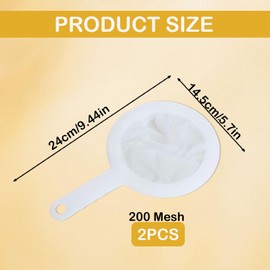 2er-Pack Kunststoff FüR Plastiksieb Kefir,Plastiksieb,Ultrafeines Nylonnetz Feinsieb,KüChe Mit Rutschfestem Griff Feines,Geeignet Zum Abseihen Von Joghurt,Joghurt Und Honig Fein