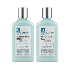 Duke Cannon Supply Co. - Ice Cold Cooling Effect After-Shave Balm, Ice Cold Feeling (6 oz) Cooling After Shave Balm that Closes Pores and Soothes Skins to Prevent Irritation - Sandalwood (2 Pack)