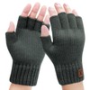 Kordear Men's Thermal Fingerless Gloves, Winter Fingerless Gloves, Knitted Gloves, Comfortable, Soft and Fluffy for Everyday Leisure, One Size, Dark Grey, darkgray