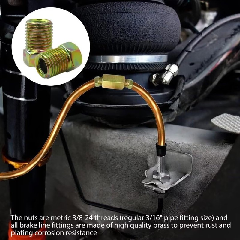 2024 Version 20x Brake Line Tube Nuts for 3/16" Tube