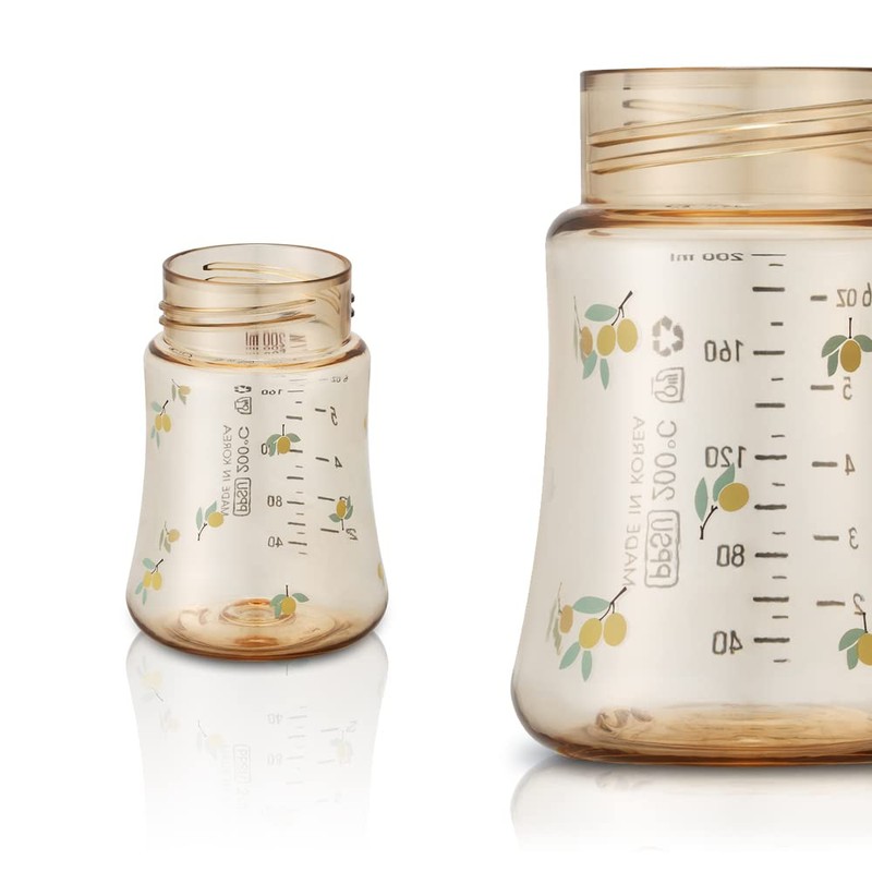 Grosmimi PPSU Baby Bottle, BPA Free (6oz Olive_White)