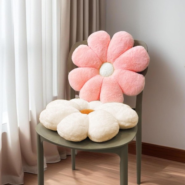 DAWNTREES Set of 2 Floor Cushions,Floral Shaped Plush Pillows for