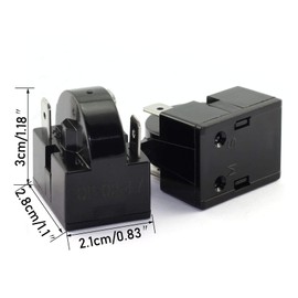 MEETOOT 2pcs QP-02-4.7 PTC Refrigerator Start Relay 3 Pin Coolers Compressor Starter 4.7 ohm