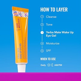 Good Molecules Yerba Mate Wake Up Eye Gel - Crema hidratante para debajo de los ojos con ácido hialurónico y cafeína, dirige las ojeras y la hinchazón, cuidado de la piel para la cara