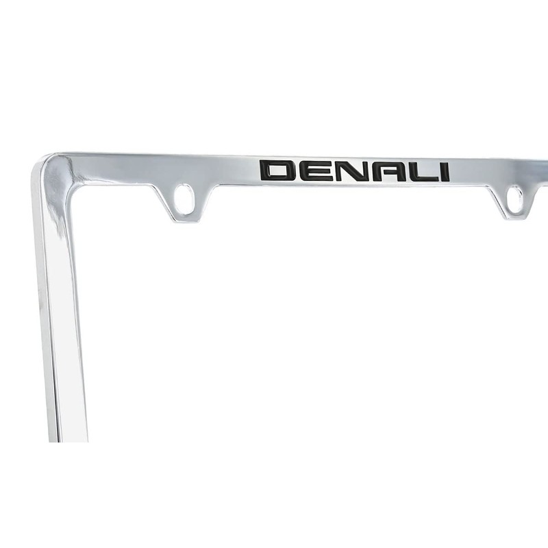 Denali Metal License Plate Frame Tag Holder - Chrome Plated
