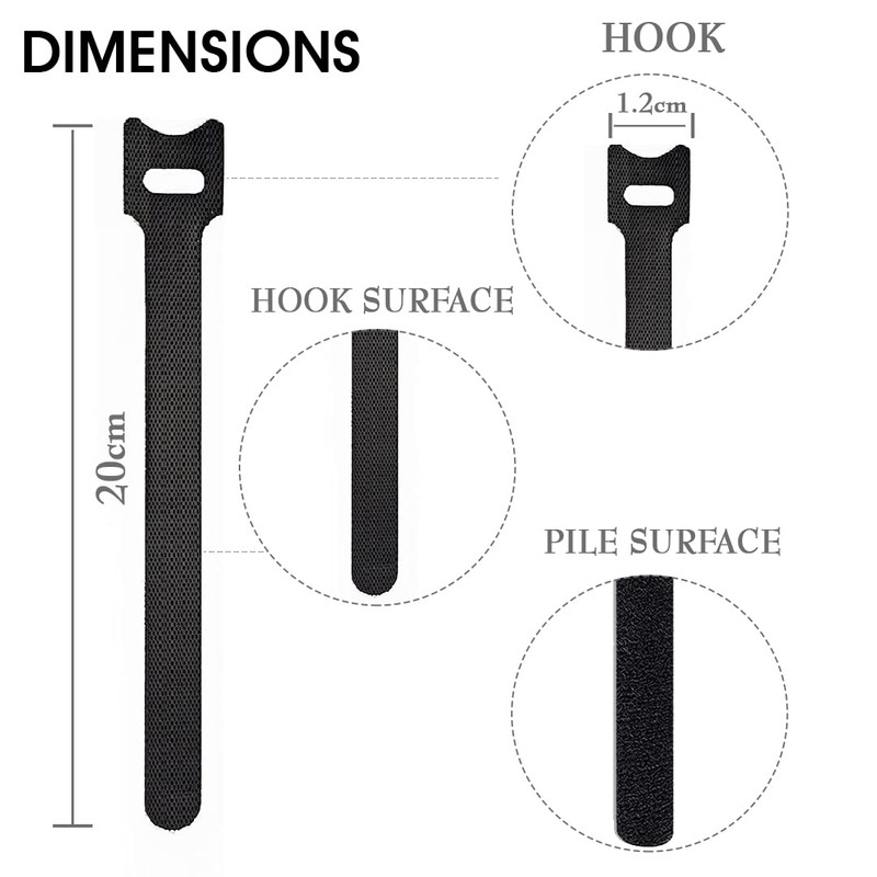Swift Direct 8-Inch 100 Pcs Reusable Cable Ties, Premium Quality