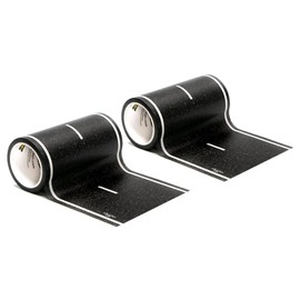 PlayTape Road Tape for Toy Cars - Sticks to Flat Surfaces; No Residue; 2-Pack of 30 ft. x 4 in. Asphalt Road