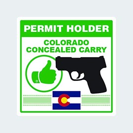 Colorado Concealed Carry Permit Holder Sticker Adhesive Vinyl 2a permited v2 FA Vinyl - 4.00 wide