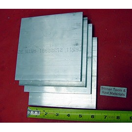 4 Pieces 3/8" x 5" x 6" ALUMINUM 6061 FLAT BAR T6511 .375" Plate New Mill Stock