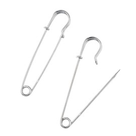Kissitty 100-Piece Heavy Duty 2.76" Large Iron Safety Pins Metal Spring Lock Pin Fasteners for Blankets Skirts Kilts Brooch Crafts Making