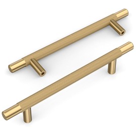 Amerdeco 10 Pack Champagne Bronze Knurled Cabinet Pulls 5 Inch Hole Centers Kitchen Cabinet Handles Hardware Kitchen Handles for Cabinets Handles IH0006