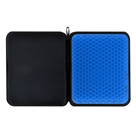 Gel Seat Cushion, Double Thick Honeycomb Cushion with Cloth Cover, Portable Airplane Seat Cushion, Gel Cushion for Wheelchair Soft, Airplane Seats, Camping, Bleachers, Flights, Commute(Black)
