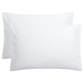 WORLD BEDDING Egyptian Cotton 600 TC Travel Pillowcases Envelope Travel 12x16 inches - Pillow Cases Set of 2, Super Soft Pillow Cases Envelope Closure White Solid