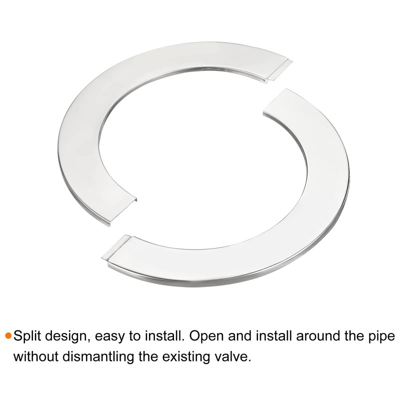 sourcing map Wall Split Flange, 201 Stainless Steel Round Escutcheon