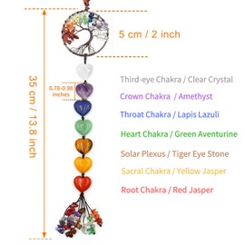 Tree of Life Decoration, Hanging Window Decoration, Wire Wrap Tree of Life, Tree of Life Hanging Decoration, Wall Hanging Healing Stones, Healing Crystals, Wall Meditation for Home Decoration, Good