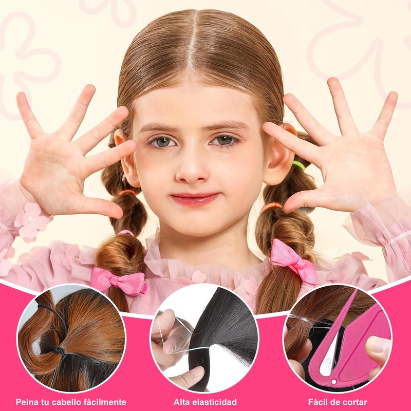 2000 Mini Bandas de Goma, Accesorios para Cabello para Niños