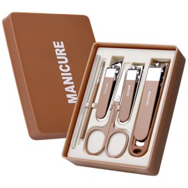 Salimsok portable toenail clippers set of 6, 1 set, brown / 살림쏙 휴대용 발톱 손톱깍이 6종 세트, 1세트, 브라운