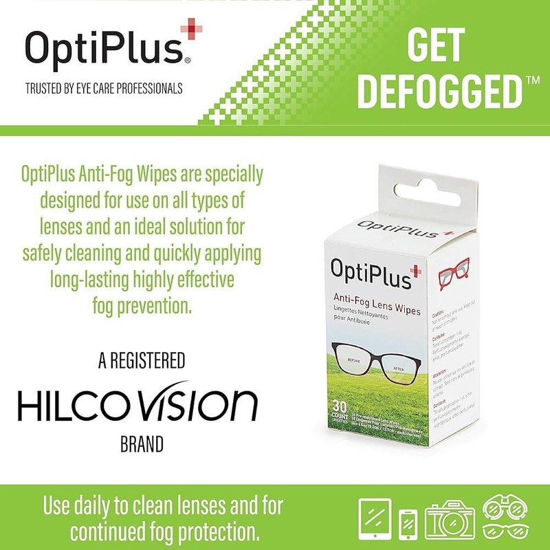 OptiPlus 옵티플러스 안티 포그 렌즈 물티슈 [200 Count (Pack of