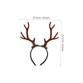 SAFIGLE Large Flocking Reindeer Antlers Headband Christmas Costume Accessory for Adults Realistic Deer Horns for Holiday Photoshoots Parties