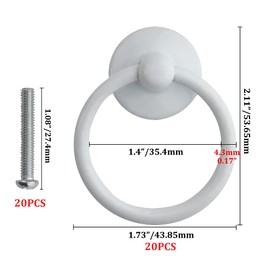 WMYCONGCONG 20 PCS Vintage Kitchen Cupboard Knobs Pulls Vintage Drawer Handles Round Cabinet Knob Retro Drawer Door Cupboard Dresser Drop Ring Pull Handle with Screws,53.65 x 43.85mm