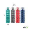 Ello Syndicate Glass Water Bottle with One-Touch Flip Lid, Grey