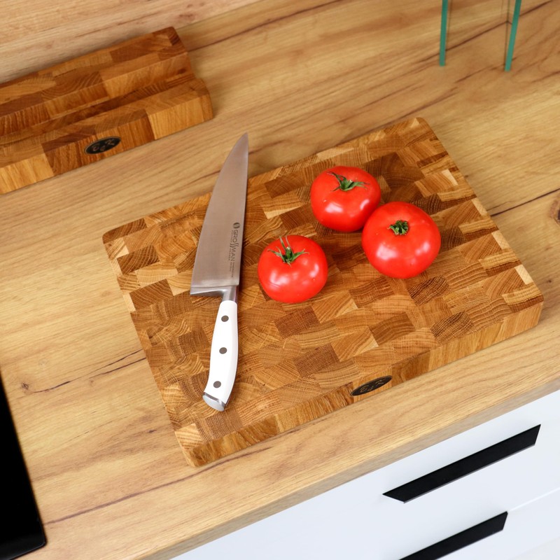 B4K Oak Chopping Board Stand - Sturdy Chopping Board Holder
