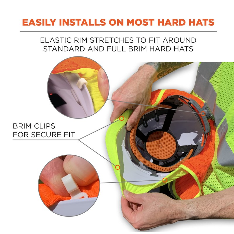 Ergodyne GloWear 8005 High Visibility Reflective Mesh Hard Hat Neck