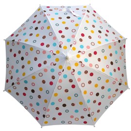 Foxfire for Kids Solid Pattern Umbrella White with Pastel Polka Dots