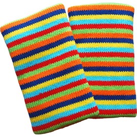 KneeBees Double Layered Cotton Knee Pads For Kids. Soft, Breathable, Adjustable. (6m to 5y) (Rainbow)