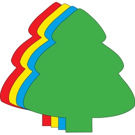 15 pcs Evergreen Tree Large Assorted Color Creative Foam Cut-Outs 5.5in Classroom Winter Crafts Christmas Decorations Holiday Décor Kids School Craft Projects Teacher Supplies Made in The USA