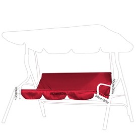 Mumusuki Cubiertas para Columpios al Aire Libre para Patio, 3 hamacas de Triple Asiento Protector a Prueba de Viento Impermeable para Muebles de Patio(Rojo)