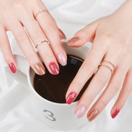 Mallang Nail Real Gel Nail Patch Red Glass Nail Sticker / 말랑네일 리얼 젤네일패치 레드글래스 네일스티커