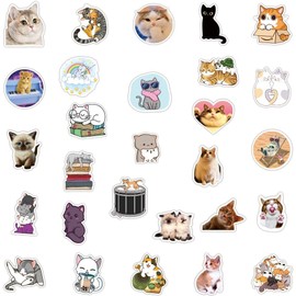 100PCS Cat Laptop Stickers,Gift for Children Teens Adults Kids,Waterproof Cute Cat Stickers for Scrapbook Water Bottle,Aesthetic Stickers for Skateboard Journal Wall Car…|ki-01