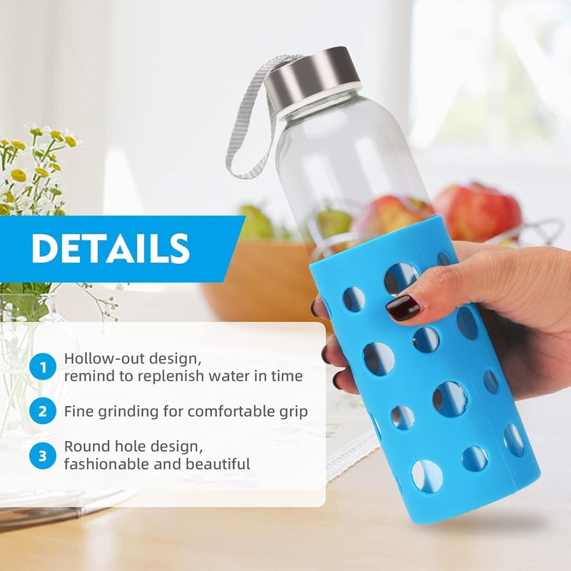 4 Pack Water Bottle Silicone Sleeve, Silicone Protective Holders for