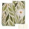 Flowers and Plants Pattern Kitchen Towels Set of 2, with