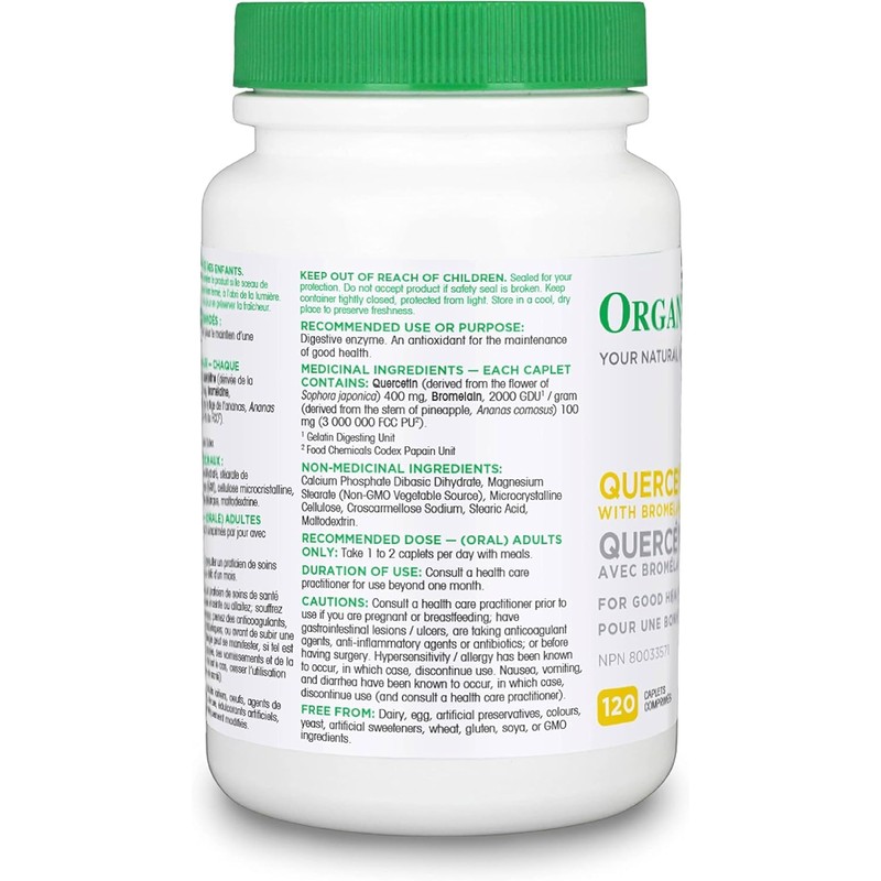 Organika Organika Quercetin with Bromelain- High Availability, Immune System Support,