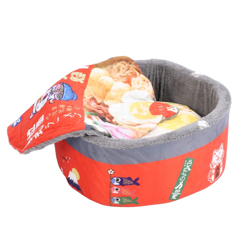 Noodle Box Cat Bed Japanese Style Semi Enclosed Soft Comfortable