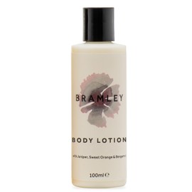 Bramley Body Lotion (100ml), Travel Size Body Moisturiser with Juniper, Sweet Orange & Bergamot Essential Oils, Natural Scented Cream That Nourishes & Softens, Vegan & Cruelty Free