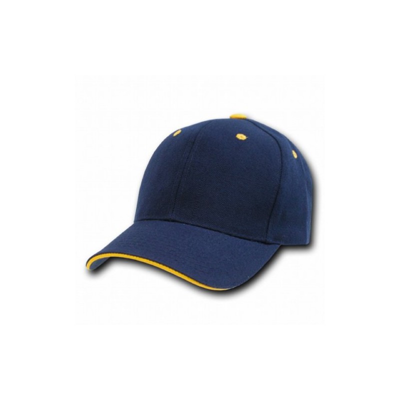 DECKY Sandwich Visor Baseball Caps (Adjtable, Navy/Gold)