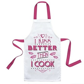 The Leonardo Collection Slogan Kitchen Apron - I Kiss Better Than I Cook
