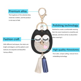 Llavero, Aleación Linda Personalizado Forma de búho de noche de dibujos animados Llavero con Colgante, Carro Bolso Charm Monedero con Llaveros para mujeres Chicas Regalos para el dia de la madre