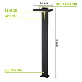 BRIMMEL Solar Landscape Path Lights Outdoor Motion Sensor Garden Led Light Aluminum Waterproof 10H Endurance Pathway Lights for Patio Lawn Yard Walkway Driveway, Solar Energy, Black, SG601033