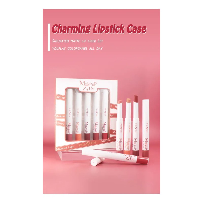 Set De Lápiz Labial Mate Natural De Larga Duración Para