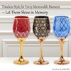 CretFine Blue and Gold Gold Wine Glasses Set of 2,