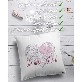 Stylotex Cushion – Gift for the Greatest Treasure Decorative Cushion Printed in Highest Print Quality Designed in Germany – Ich Liebe Dich