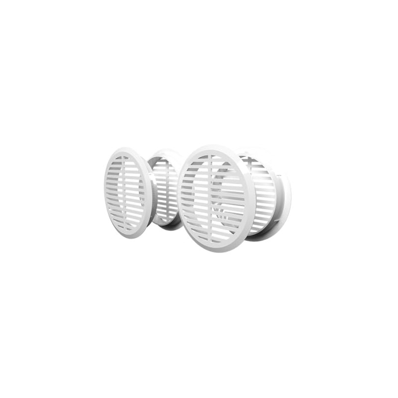 4 x 43mm Overflow Round Ventilation Grilles - Plastic Air
