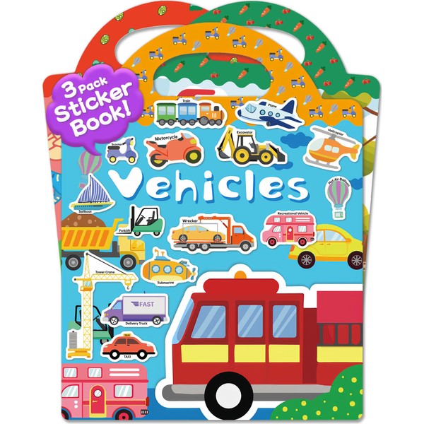 Benresive Jelly Reusable Sticker Book for Toddlers 2-4 Years, 3