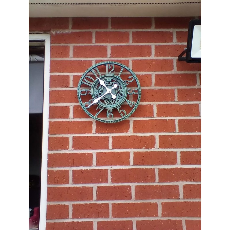 YTAONS Outdoor Wall Clock for Garden, Patio and Deck, 12in